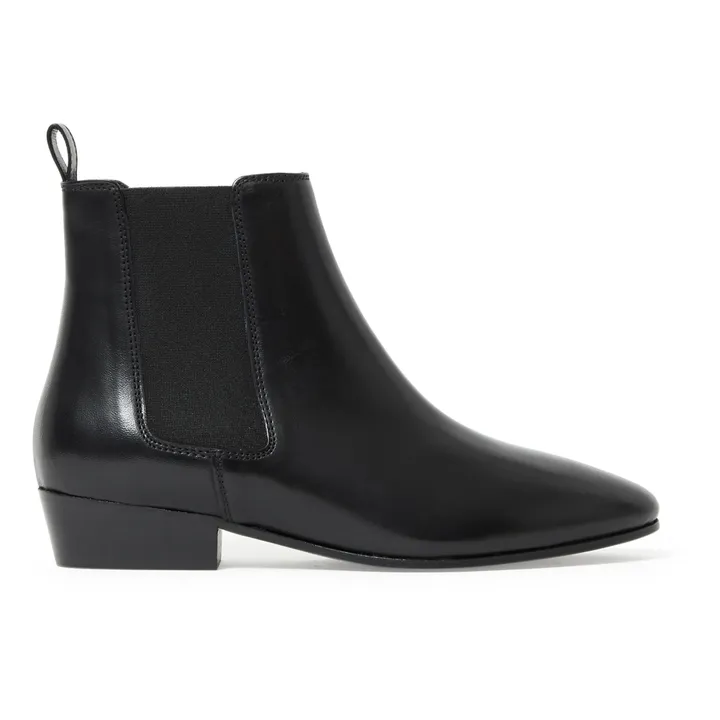n°66 Leather Ankle Boots | Black- Product image n°0