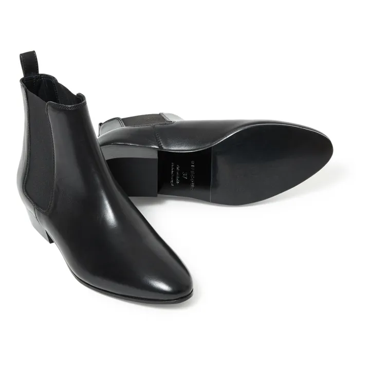n°66 Leather Ankle Boots | Black- Product image n°2