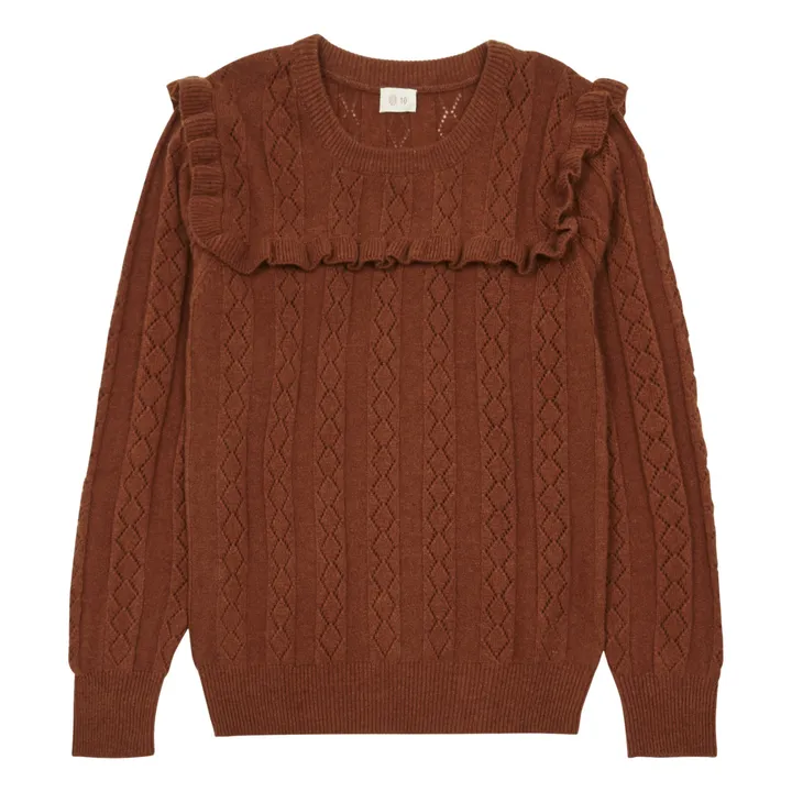 Eloise Openwork Sweater | Caramel- Product image n°0