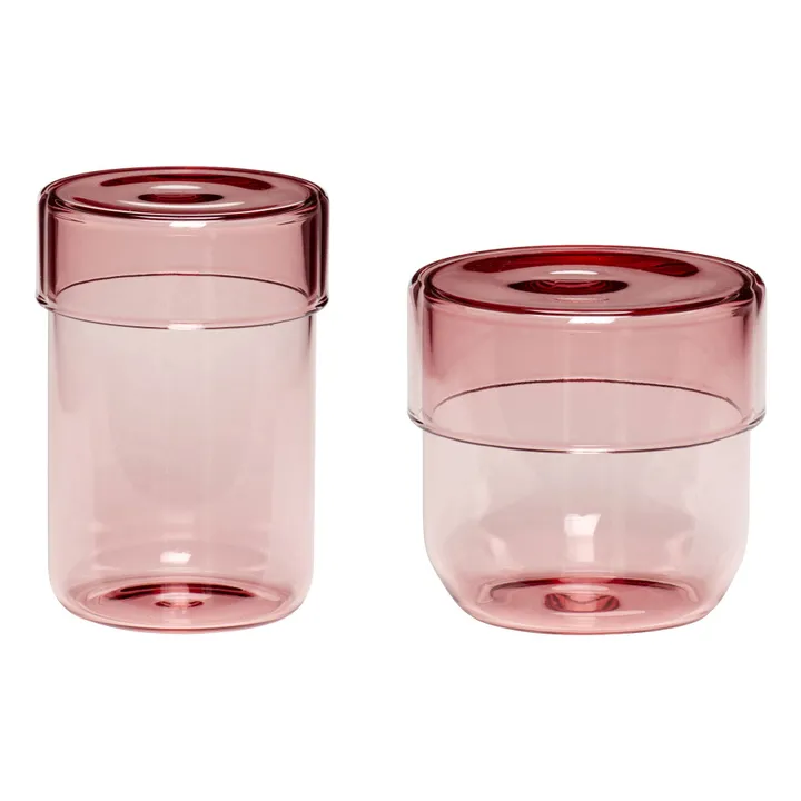 Glass Pots - Set of 2 | Pink- Product image n°0