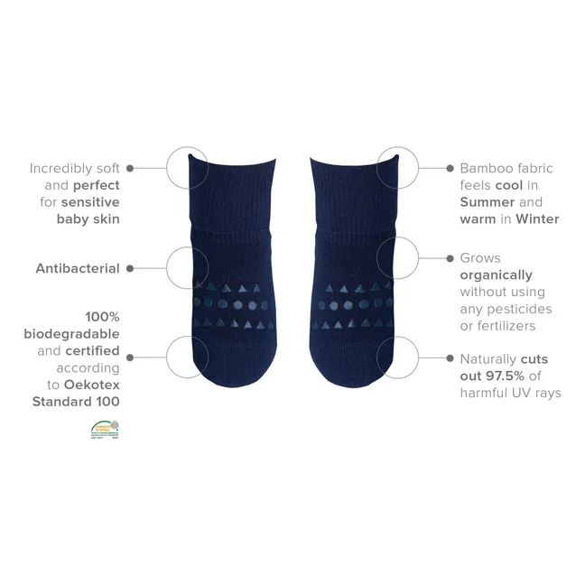 Non-Slip Cotton Socks | Navy blue