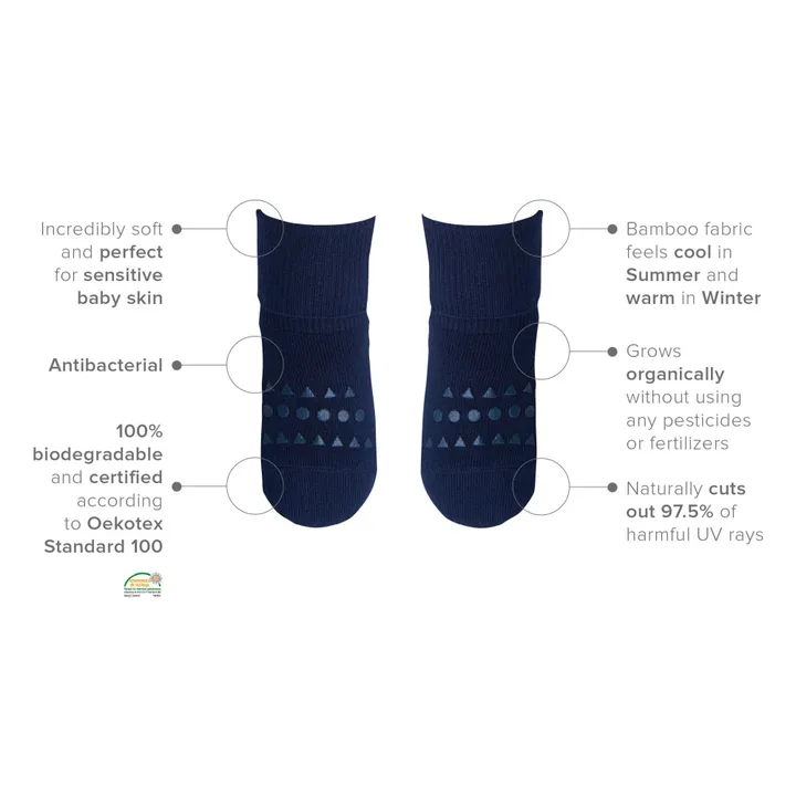 Non-Slip Cotton Socks | Navy blue- Product image n°4