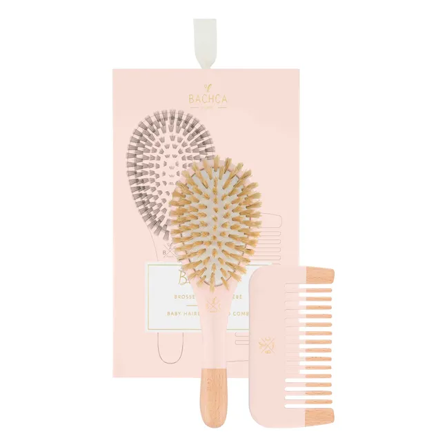 Caja cepillos para el pelo bebé | Rosa
