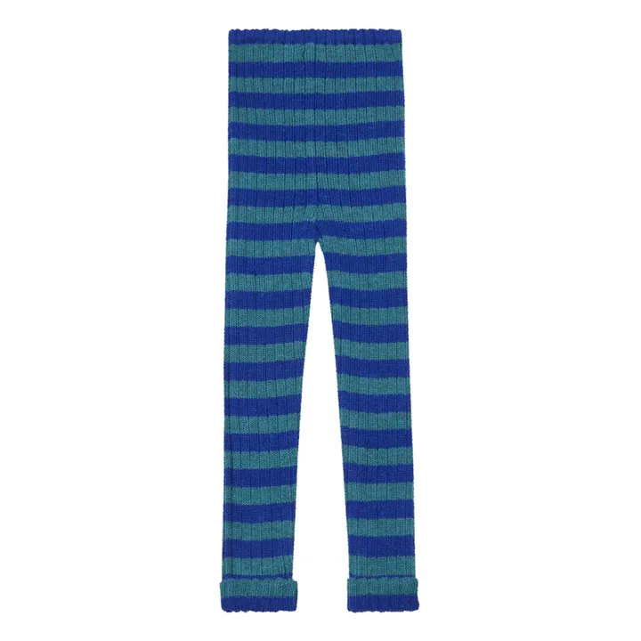Pantalone a righe con coste baby alpaca | Blu reale- Immagine del prodotto n°1