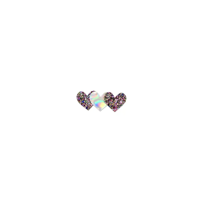 Barrette Pailletées 3 Hearts | Multicolore