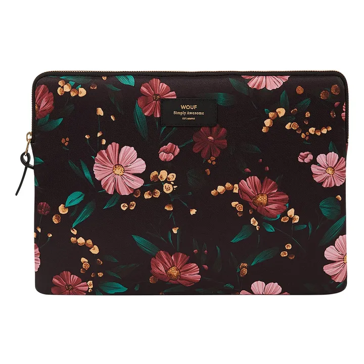 Black Flowers 13" and 14" Laptop Case- Product image n°0