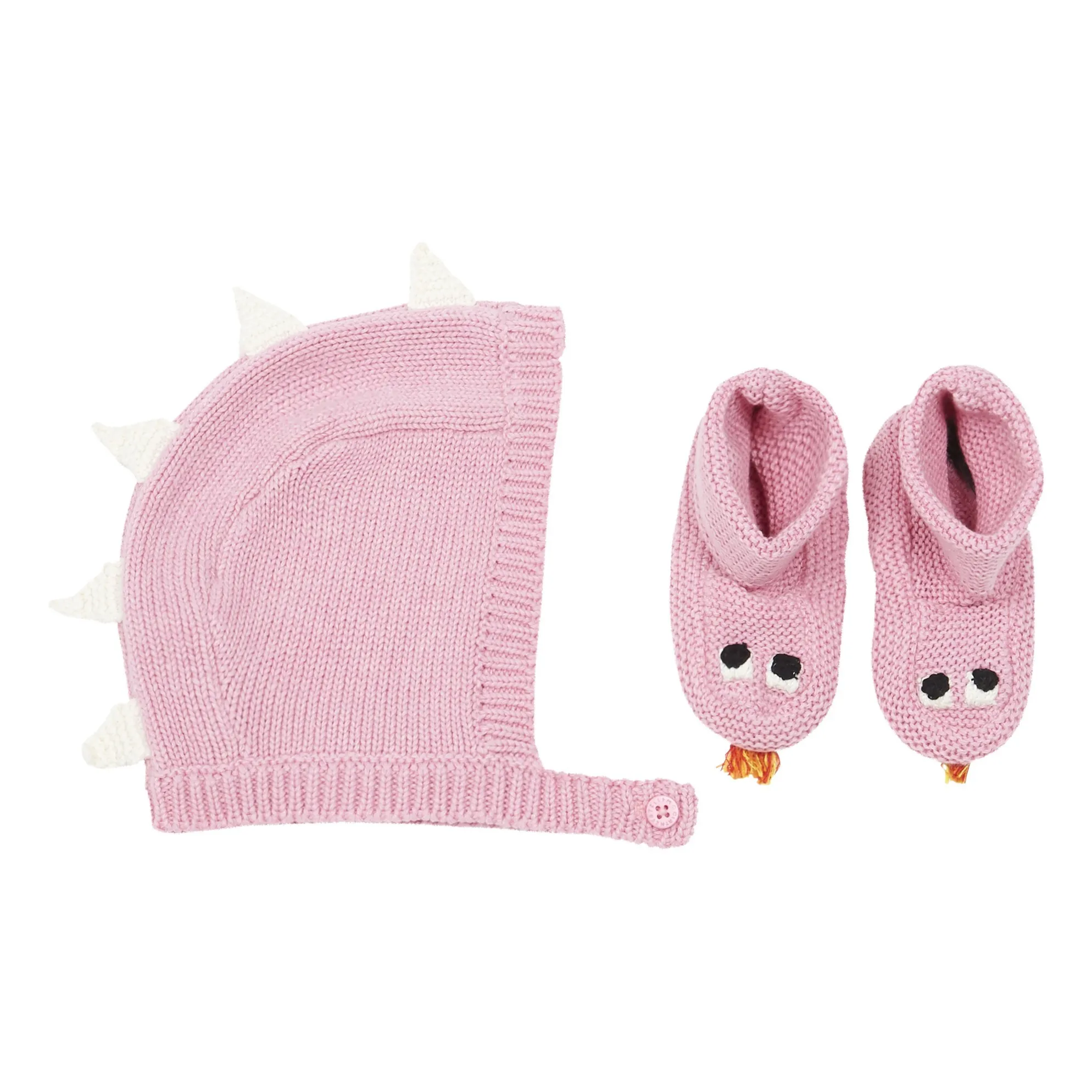 Stella Mccartney Kids Pink Organic Cotton Bonnet + Booties