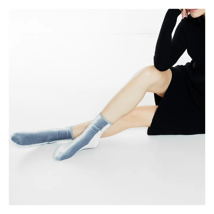 Samt-Socken Ankle | Silber- Produktbild Nr. 1