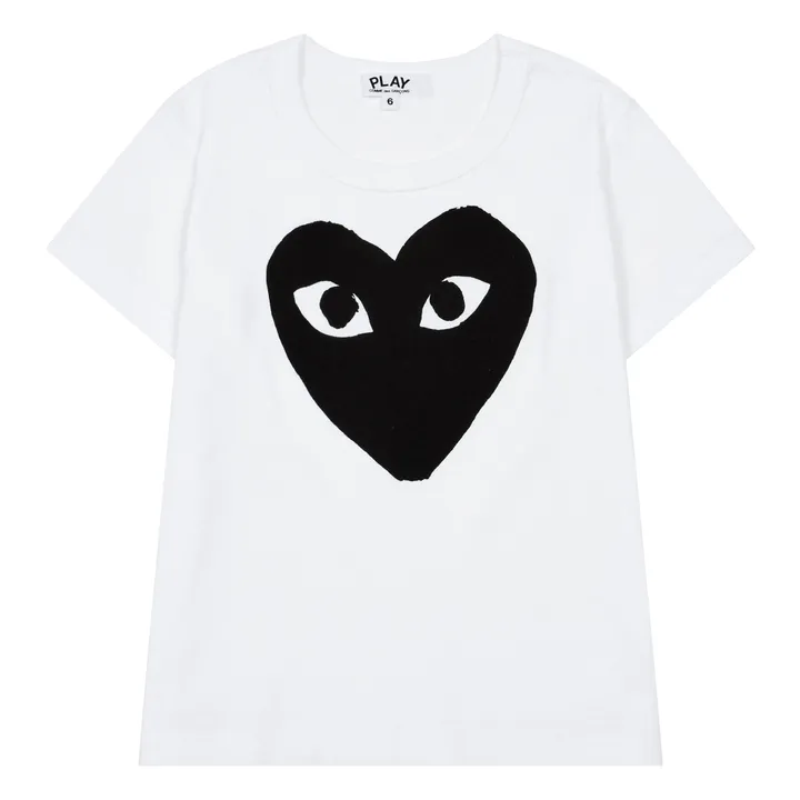 Play Kids Black Heart T-Shirt | White- Product image n°0