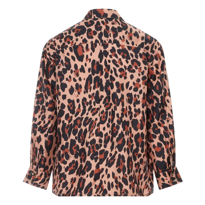 Camicia di seta oversize pantera | Rosa- Immagine del prodotto n°5