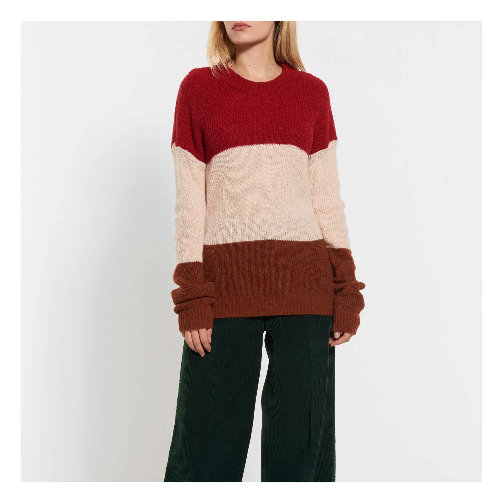 Chloé Stora Raspberry Red Nathan Stripe Jumper