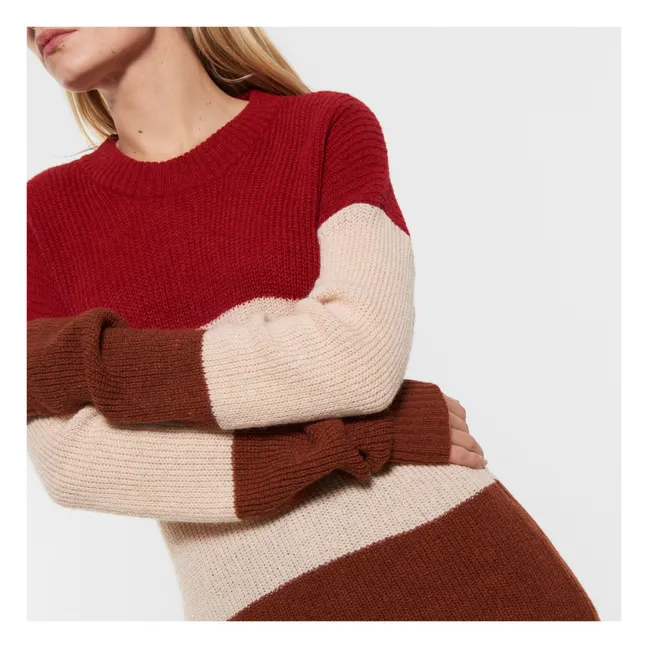 Suéter de Rayas Nathan | Rojo Frambuesa