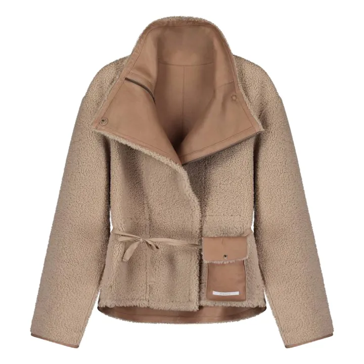 Bria Lambskin Leather Jacket | Beige- Product image n°7