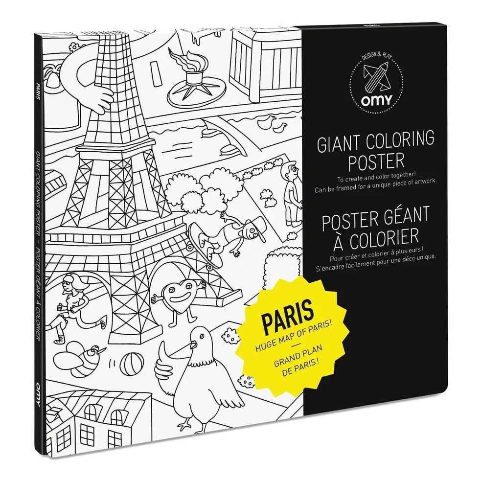 Omy White Giant Paris Colouring-In Poster