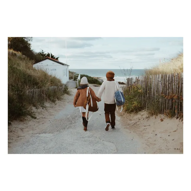 Sac à langer Raphaël imprimé cœurs | Brun roux