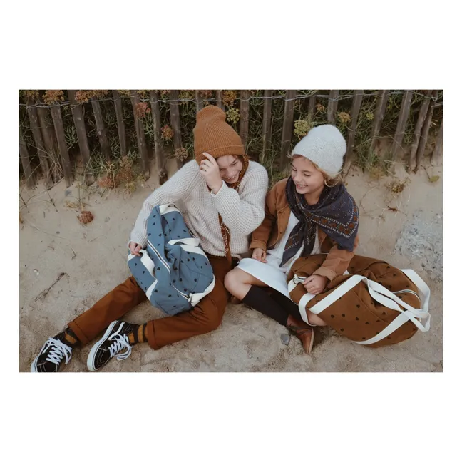 Sac à langer Raphaël imprimé cœurs | Brun roux