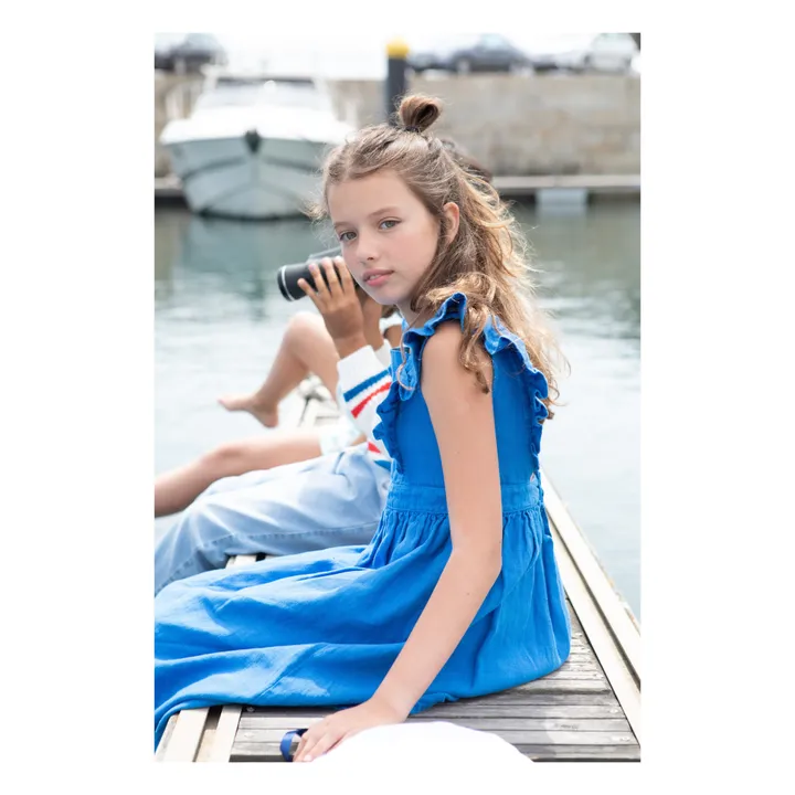 Vestido de lino | Azul- Imagen del producto n°1