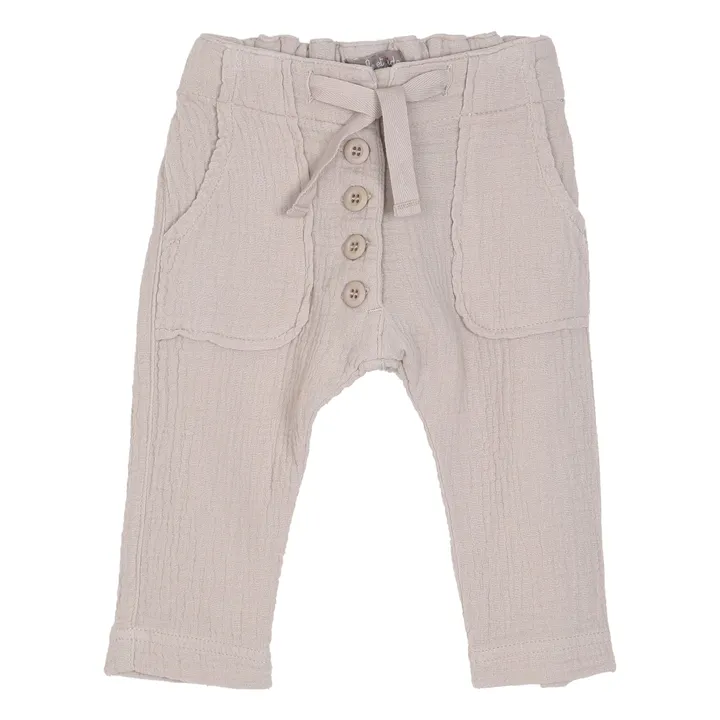 Pantalon Gaze de Coton | Gris clair- Image produit n°0