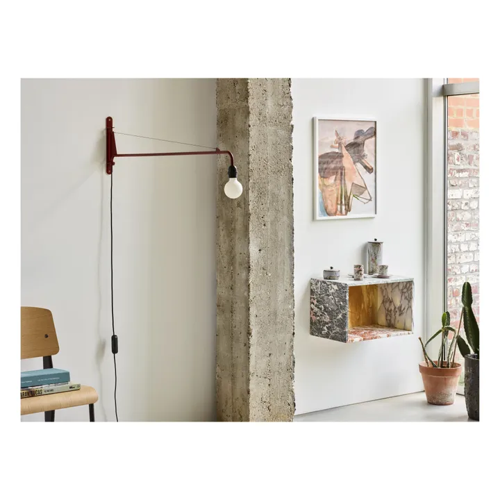 Potence Small Wall Light, Design by Jean Prouvé | Japanese red- Product image n°1