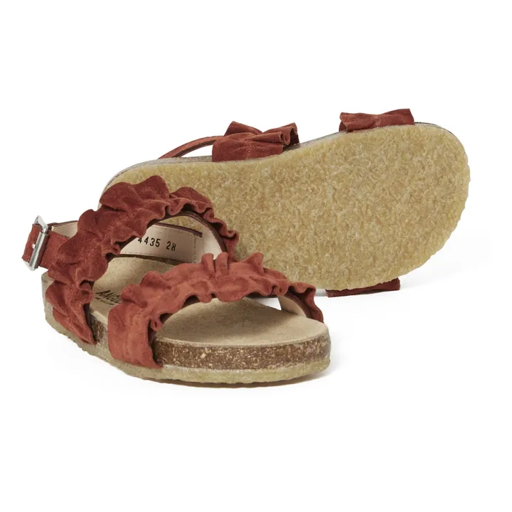Sandalen mit Rüschen | Rostfarben- Produktbild Nr. 2