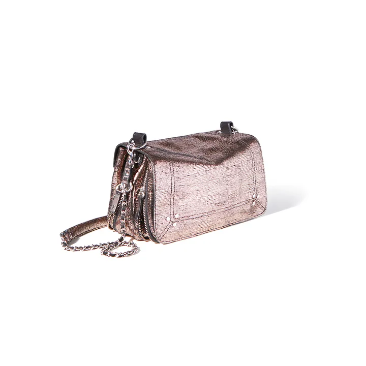 Jérôme Dreyfuss Bobi Goatskin Lamé Bag Champagne Smallable