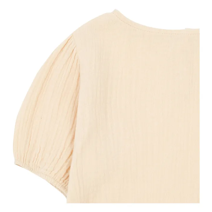 Robe Longue Gaze de Coton | Ecru- Image produit n°4