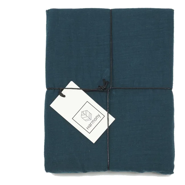 Funda de almohada Dili de velo de algodón | Azul prusia