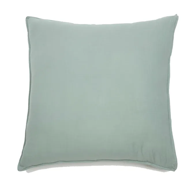 Funda de almohada Dili de velo de algodón | Verde Celedón
