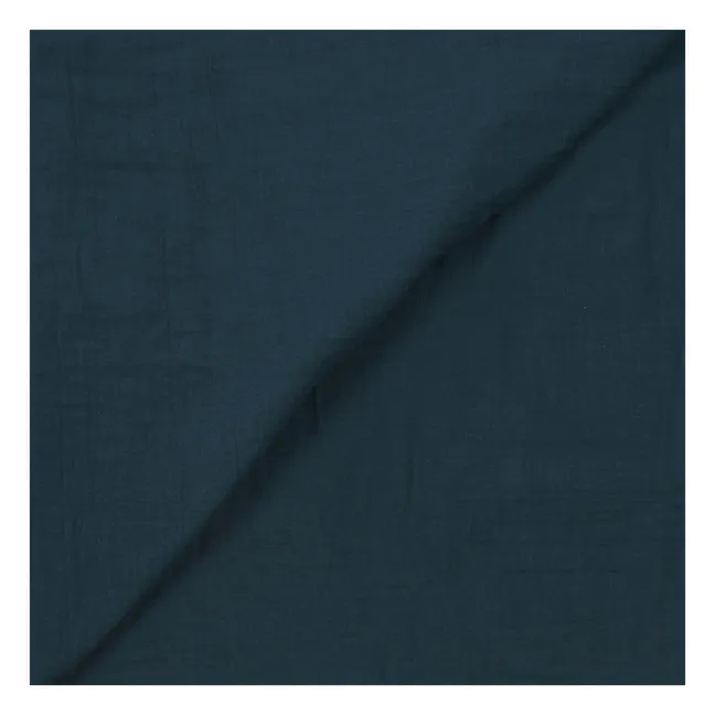 Funda nórdica Dili de velo de algodón | Azul prusia