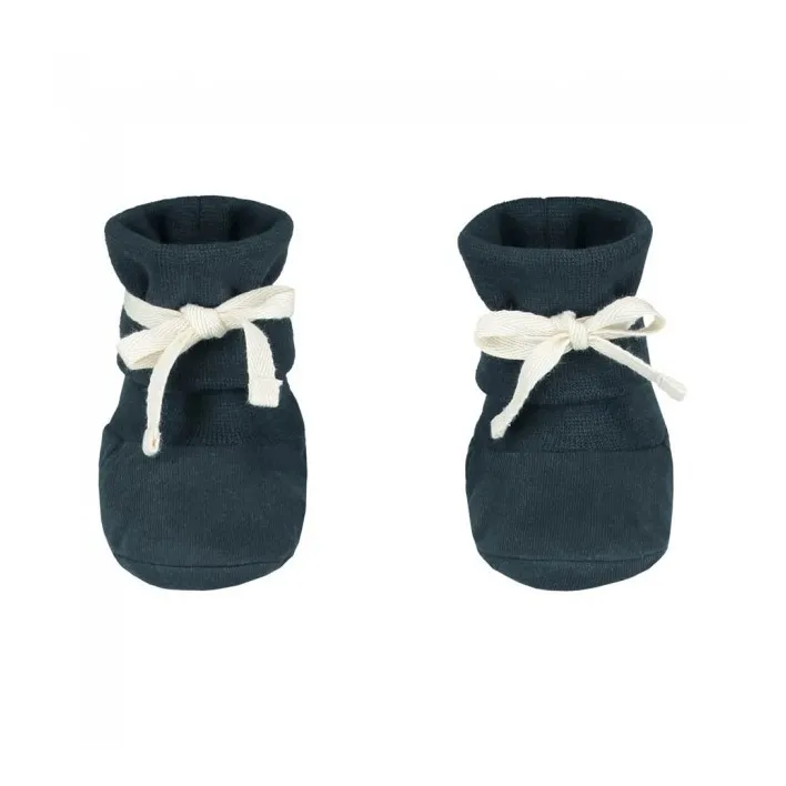 Zapatillas Bebé Algodón Bio | Azul Gris- Imagen del producto n°0