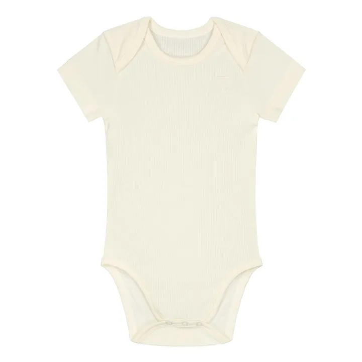Body Manches Courtes Coton Bio | Blanc cassé- Image produit n°0