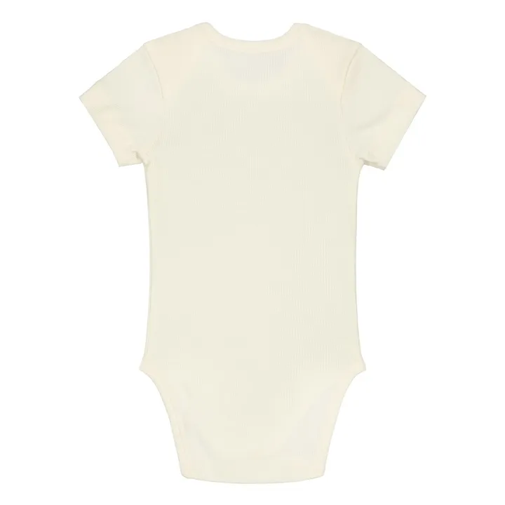Body Manches Courtes Coton Bio | Blanc cassé- Image produit n°2