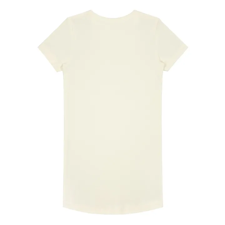 Chemise de Nuit Basique Coton Bio | Blanc cassé- Image produit n°3