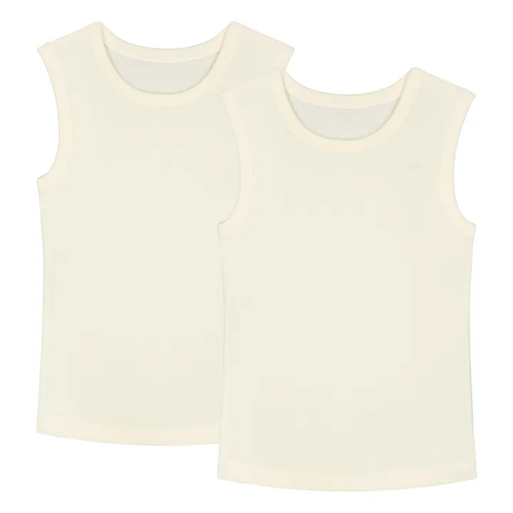 Organic Cotton Tank Tops - Set of 2 | Off white- Product image n°0