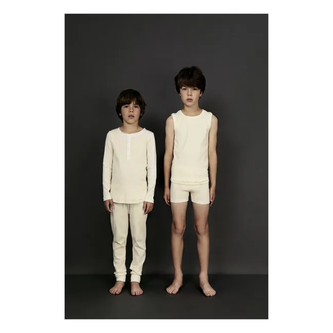 Joggers Pyjama aus Bio-Baumwolle | Grauweiß