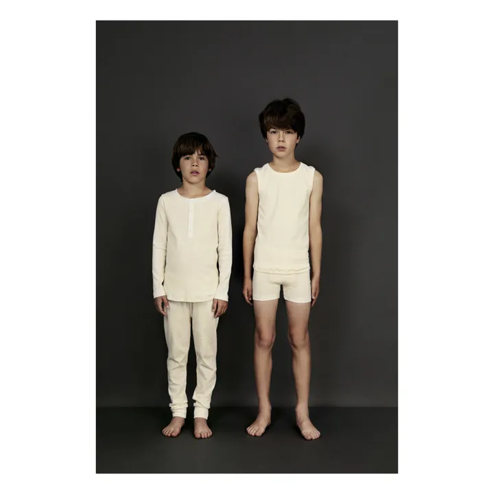 Joggers Pyjama aus Bio-Baumwolle | Grauweiß- Produktbild Nr. 1