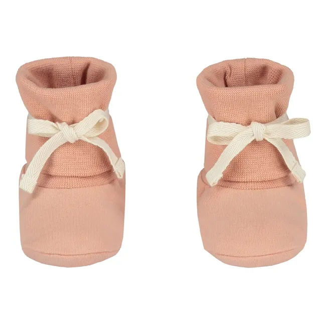 Chaussons Baby Ribbed Coton Bio | Rose