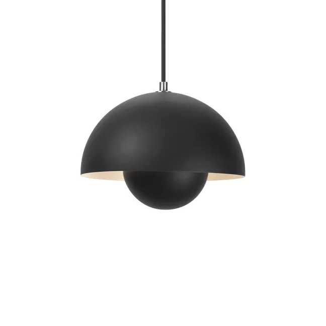 Lámpara de Techo Flowerpot VP1, Verner Panton, 1968 | Negro