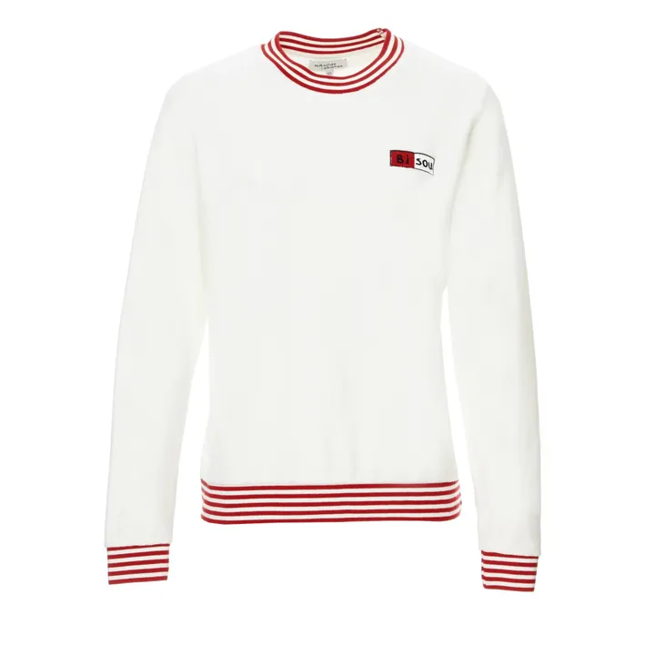 Sweatshirt Bisou aus Bio-Baumwolle  | Weiß- Produktbild Nr. 0