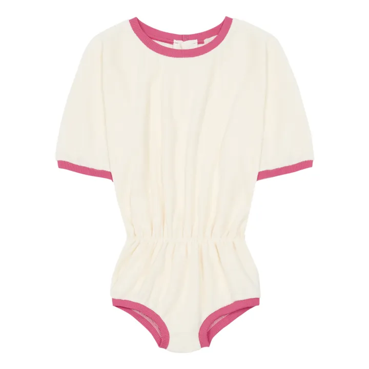 Romy Organic Terry Cloth Playsuit | Pink- Product image n°0