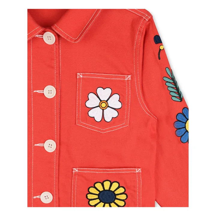 Floral Denim Jacket | Red- Product image n°2