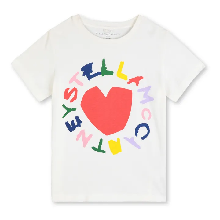 T-shirt in Cotone Bio Stella Cuori  | Bianco- Immagine del prodotto n°0