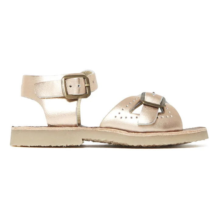 Pearl Leather Sandals | Pink Gold- Product image n°0