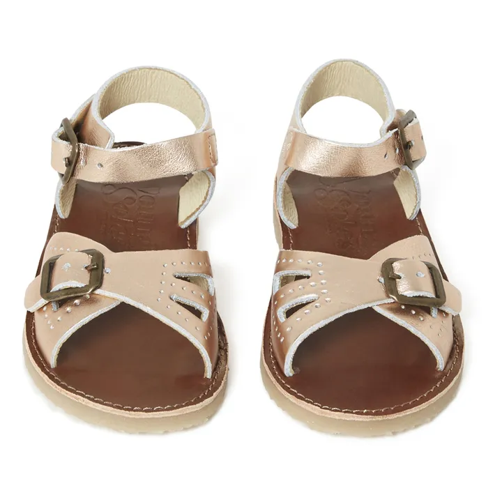 Pearl Leather Sandals | Pink Gold- Product image n°3