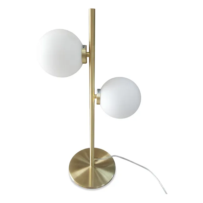 Lampe 2 globes | Blanc