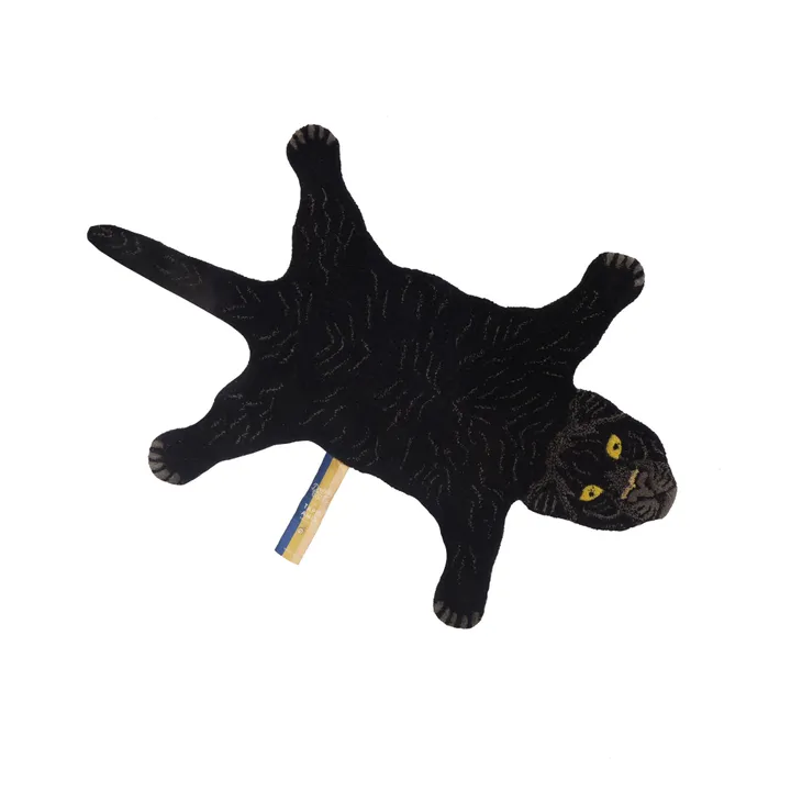 Tappeto pantera nera in Lana  | Nero- Immagine del prodotto n°0
