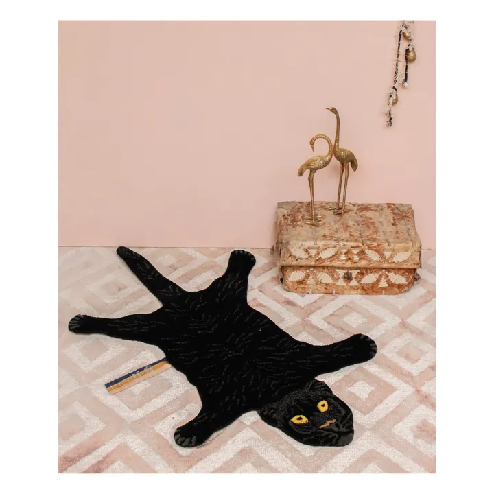 Alfombre Pantera Negra de lana | Negro- Imagen del producto n°1