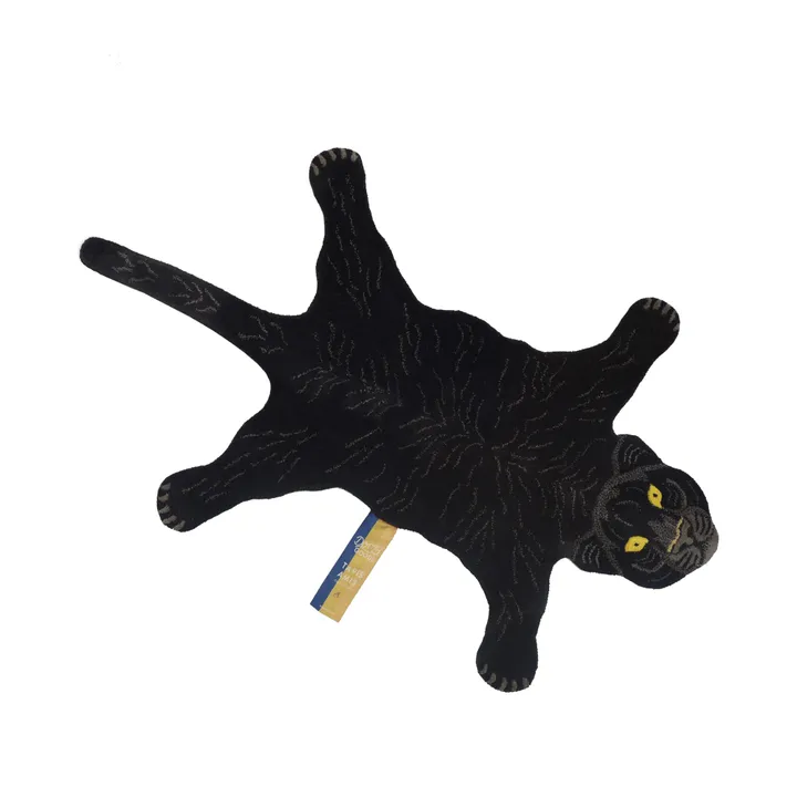 Alfombre Pantera Negra de lana | Negro- Imagen del producto n°3