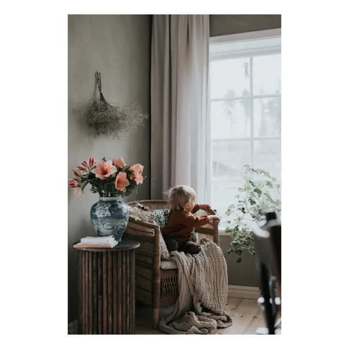 Plaid Mellow en lin et coton | Blush- Image produit n°1