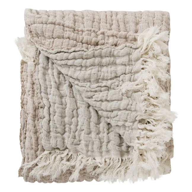 Manta Mellow de lino y algodón | Blush